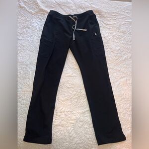 FIGS Women’s Black Yola Skinny Scrub Pants; Size L Tall